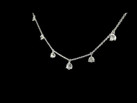 Girocollo con spot pendenti in oro bianco e diamanti lab-grown taglio brilante, 1,03 carati.