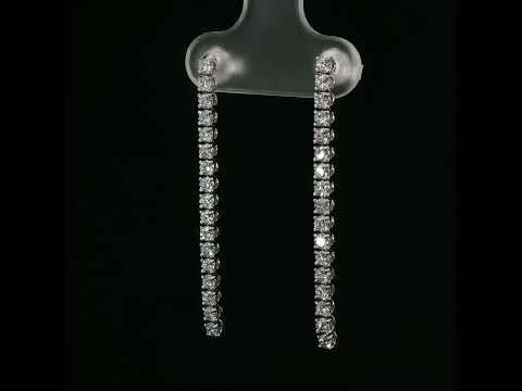 Orecchini tennis in oro bianco con diamanti Lab-Grown taglio brillante, 1,02 carati.