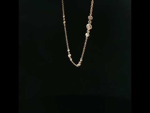 Girocollo in oro giallo con diamanti Lab-Grown taglio brillante, 1,37 carati.