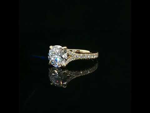 Solitario in oro giallo con diamanti Lab-Grown taglio brillante, 2,75 carati.