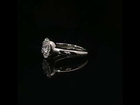 Anello in oro bianco con diamanti Lab-Grown taglio brillante, 1,20 carati.