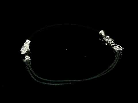 Bracciale in filo nautico e oro bianco con diamanti Lab-grown taglio brillante e taglio cuore, 0,41 carati.