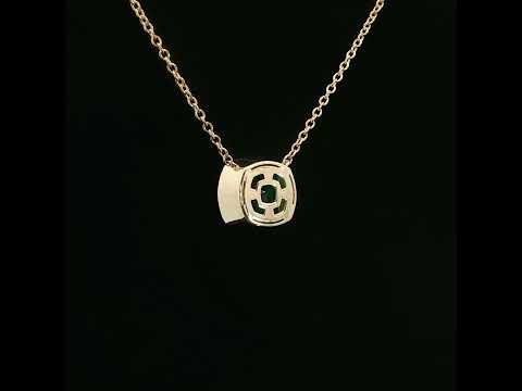 Girocollo Aurea in oro giallo con smeraldo lab-Grown taglio cuscino, 2,08 carati.