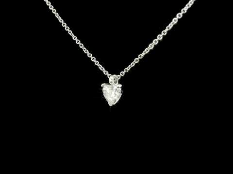 Girocollo punto luce in oro bianco e diamante Lab-grown taglio cuore, 0,37 carati