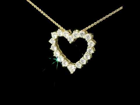 Heart-shaped choker in yellow gold with brilliant-cut and heart-cut lab-grown diamonds, 2.39 carats.