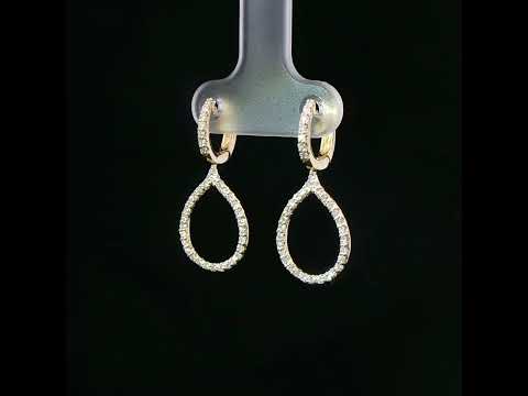 Orecchini in oro giallo con diamanti Lab-Grown taglio brillante, 0,48 carati.