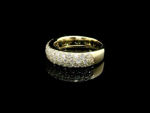 Yellow gold band with brilliant-cut lab-grown diamonds, 1.18 carats.