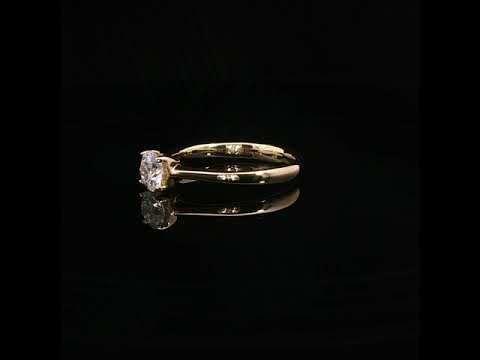 Solitario in oro giallo con diamante Lab-Grown taglio brillante, 0,50 carati.