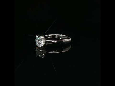 Solitario in oro bianco con diamante Lab-Grown taglio brillante, 1,17 carati.