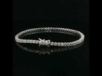 Bracciale tennis in oro bianco con diamanti Lab-Grown taglio brillante, 2,79 carati.