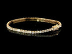 Bracciale tennis a filo in oro rosa e diamanti lab-grown taglio brillante, 2,58 carati.