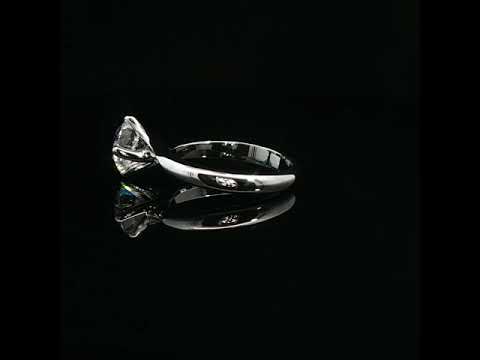 Solitario in oro bianco con diamante Lab-Grown taglio brillante, 1,63 carati.