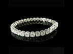 Bracciale tennis a filo in oro bianco e diamanti lab-grown taglio brillante, 16,58 carati.