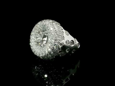 White gold band with brilliant-cut lab-grown diamonds, 5.26 carats.
