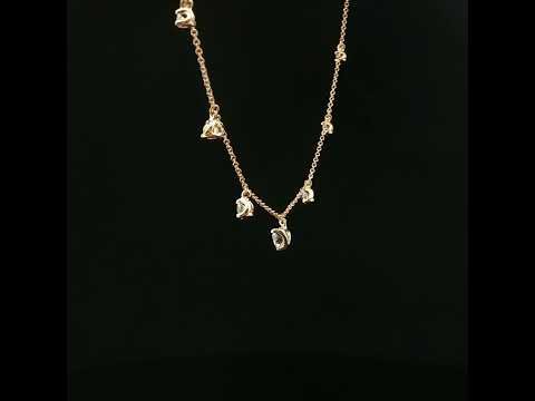 Girocollo in oro giallo e diamanti Lab-Grown taglio cuore e brillante,1,24 carati.