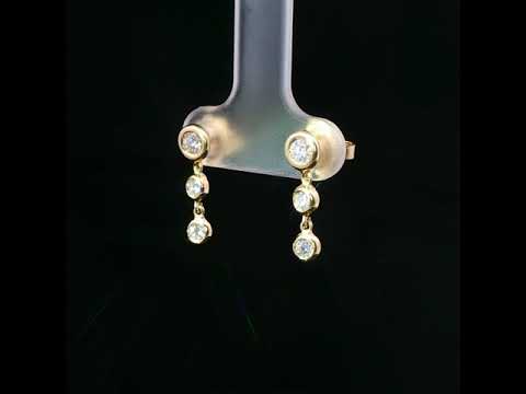 Orecchini in oro giallo con diamanti Lab-Grown taglio brillante, 0,40 carati.