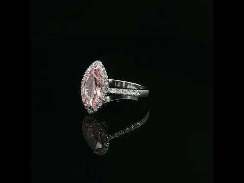 Anello Dreams con diamante Lab-Grown Fancy Vivid Pink e diamanti Lab-Grown taglio brillante.