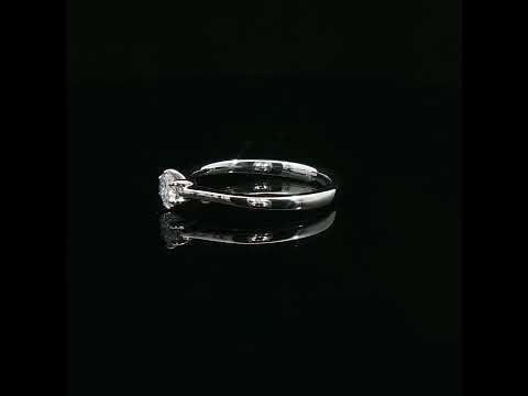 Solitario in oro bianco con diamante lab-grown taglio brillante, 0,26 carati.