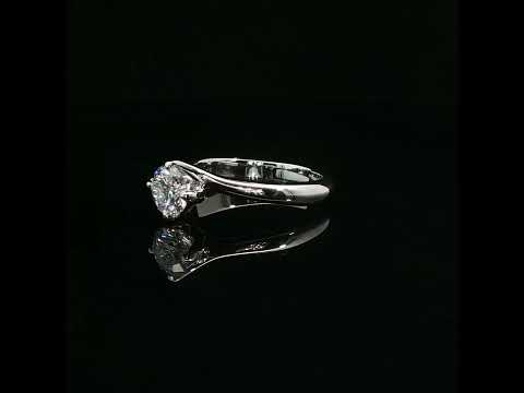 Solitario in oro bianco con diamante Lab-Grown taglio brillante, 0,82 carati.