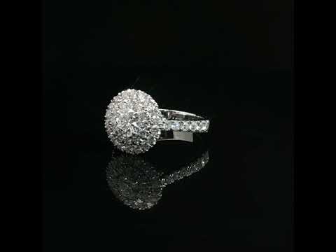 Anello in oro bianco con diamanti Lab-Grown taglio brillante,1,41 carati.