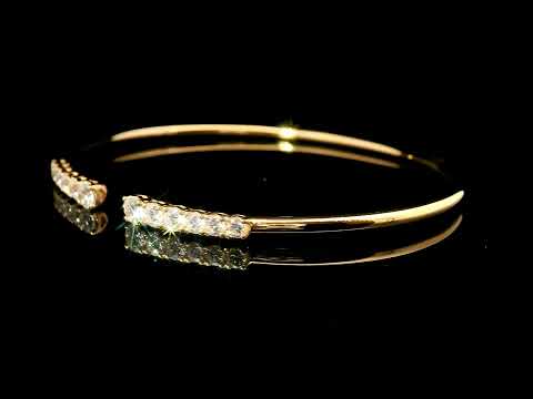 Bracciale rigido aperto in oro rosa e diamanti lab-grown taglio brillante, 0,99 carati.