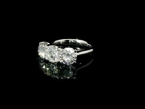 Trilogy in oro bianco e diamanti Lab-grown taglio brillante, 2,84 carati