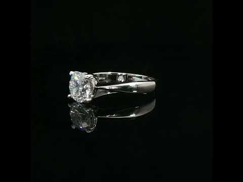 Solitario in oro bianco con diamante Lab-Grown taglio brillante, 1,44 carati.