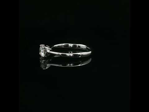 Solitario in oro bianco con diamante Lab-Grown taglio brillante, 0,50 carati.