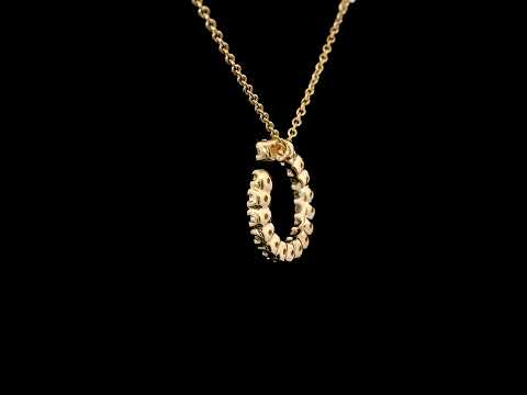 Girocollo con pendente in oro rosa e spot di diamanti Lab-grown taglio brillante, 0,59 carati.