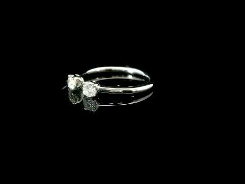 Bilogy aperto in oro bianco con diamanti lab-grown taglio brillante, 0,30 carati.