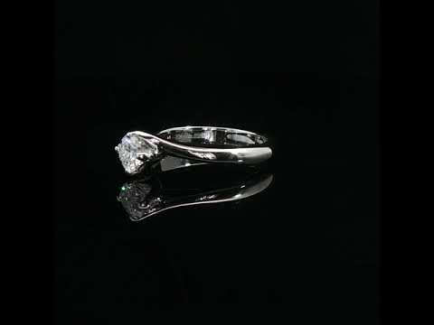 Solitario in oro bianco con diamante Lab-Grown taglio brillante, 0,50 carati.