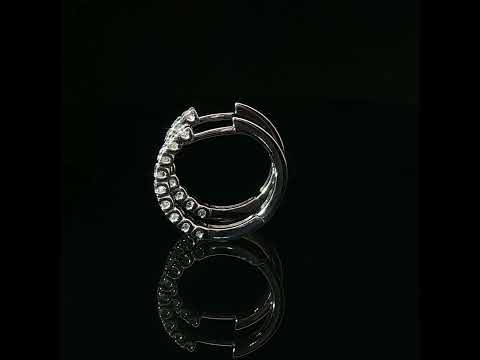 Orecchini cerchio in oro bianco con diamanti Lab-Grown taglio brillante, 0,50 carati.