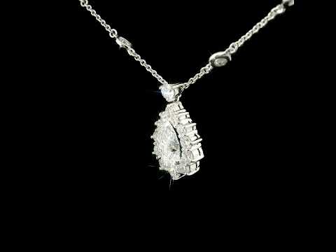 Girocollo a goccia con catena a spot con diamanti lab-grown taglio goccia e taglio brillante, 2,70 carati.