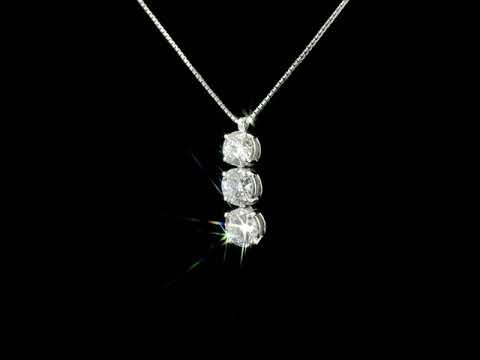 Girocollo trilogy in oro bianco e diamanti Lab-Grown taglio brillante, 1,87 carati.